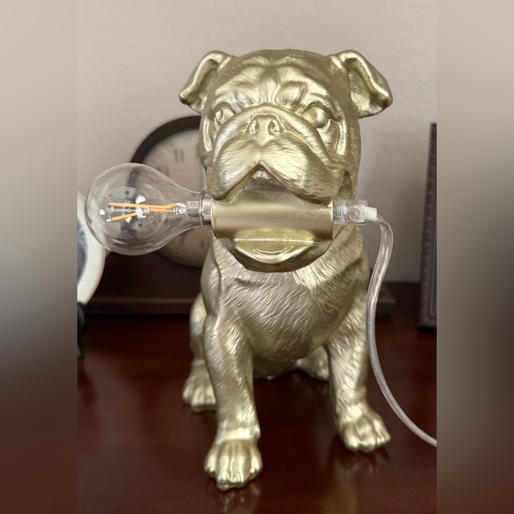 Gold Puppy Tabletop Lamp